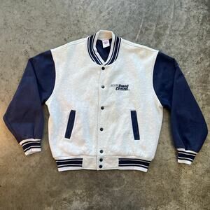 VINTAGE 90s Sears Brand Central Varsity Jacket L Fruit of the Loom Supercotton